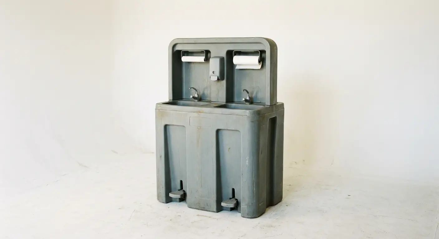 Portable hand wash station unit technical view in Woburn, MA